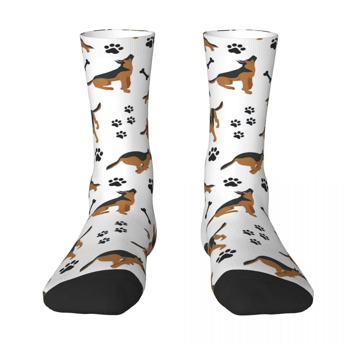 

German Shepherd Pattern In Blue Socks Harajuku Super Soft Stockings All Season Long Socks for Man's Woman's Christmas Gifts
