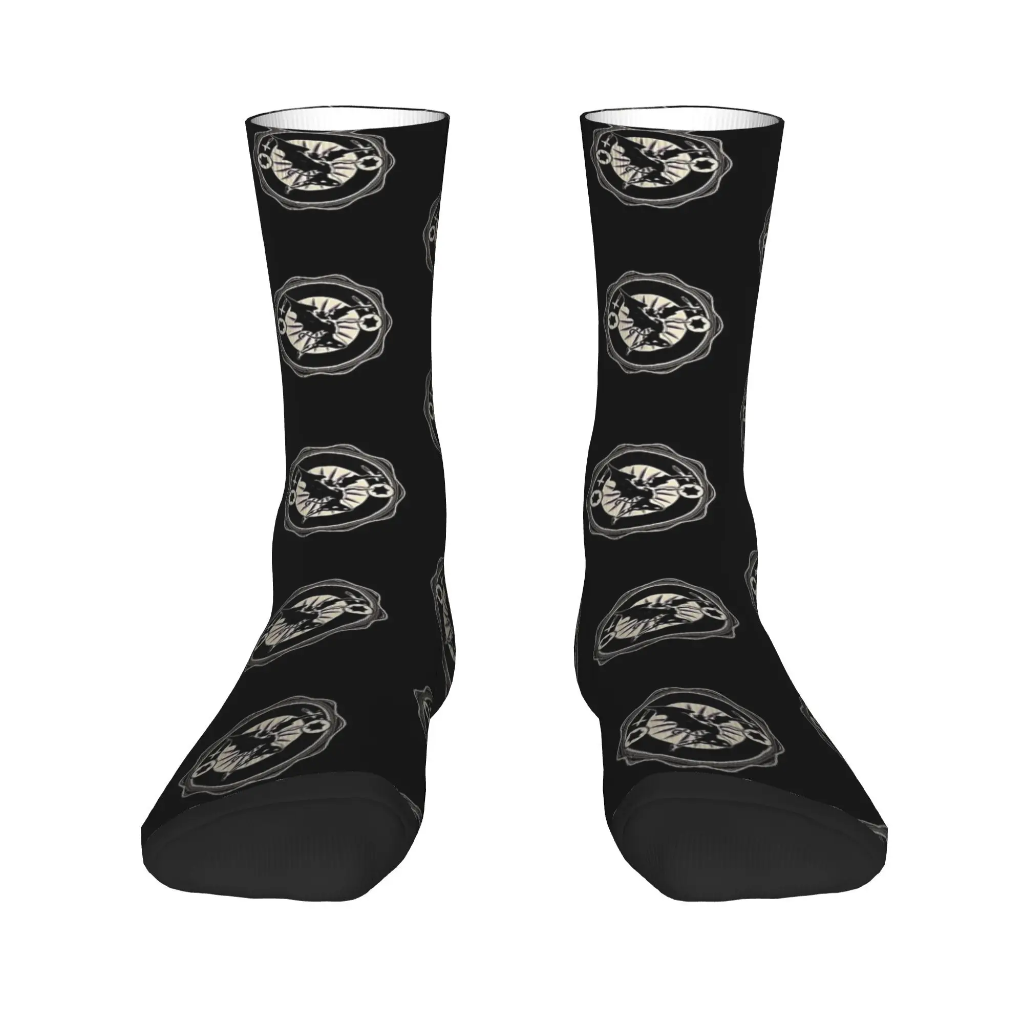 Espadachim sabbath preto angelz meias de inverno meias casuais masculinas meias macias padrão correndo esportes anti suor meias