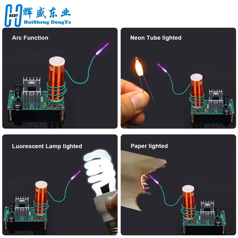 Mini Tesla Coil DIY Kit DC 15-24V 15W Tesla Music Coil Plasma Speaker Electronic Kit Arc Plasma Scientific Toy