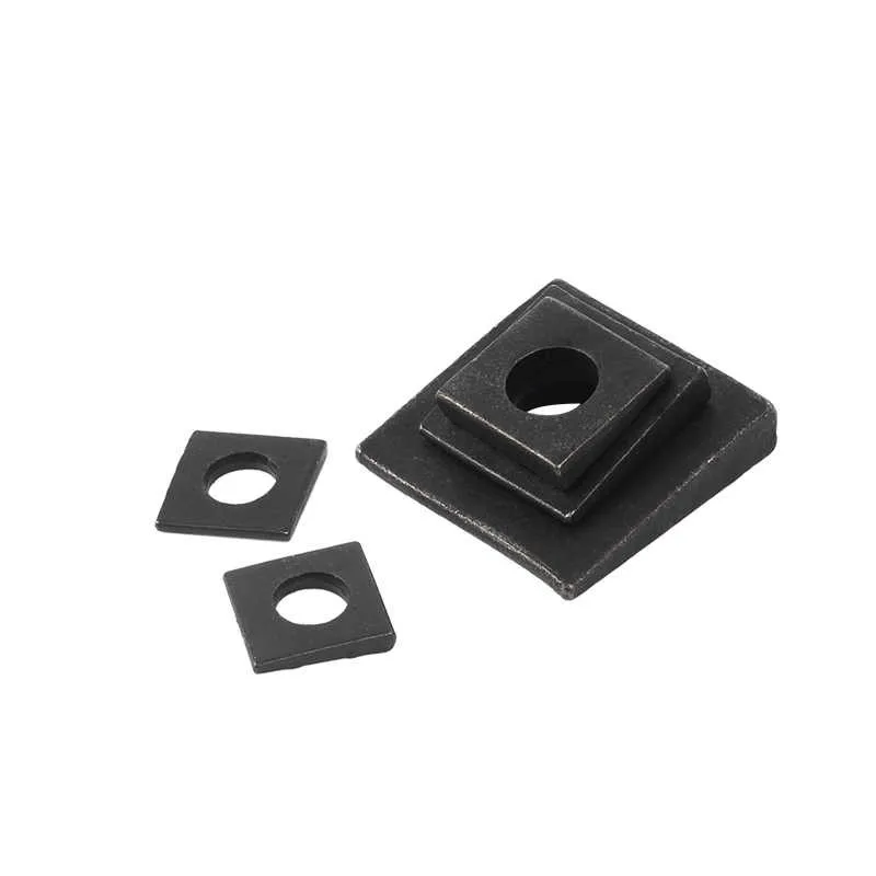 Black Carbon Steel GB852 Square Diagonal Inclined Flat Washers M6 to M30 Gasket Pads