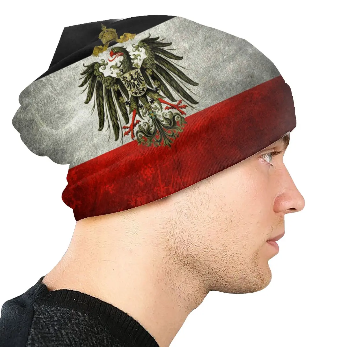 Custom German Empire Flag Germany Bonnet Beanie Knit Hat Men Women Hip Hop Unisex Adult Warm Winter Skullies Beanies Caps