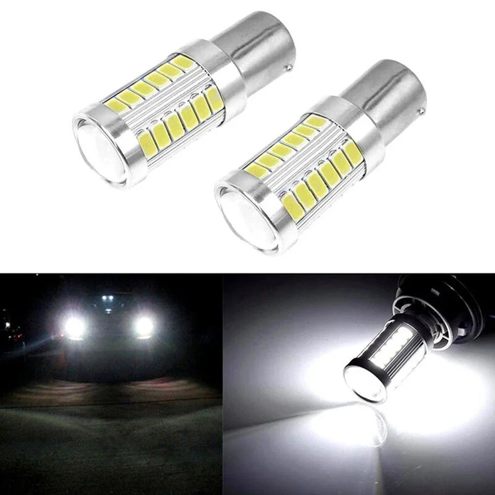 2Pcs P21W LED Reversing Light ​5630 33SMD LED Bulb BA15S 1156 Car Tail Bulb Reverse Lamp Daytime Running Signal Light