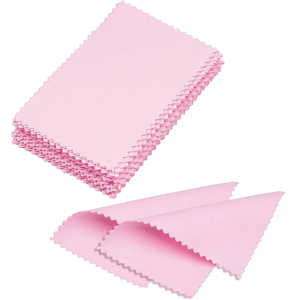 50pcs Jewelry Polishing Cloth Double-Sided Polishing Cloths Glasses Cleaning Tools for Gold Silver Platinum Jewelry Watch Coins