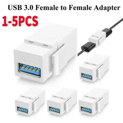 1-5PCS USB 3.0 Keystone Jack Inserts USB to USB Adapters Female to Female Connector for Wall Plate Outlet Panel