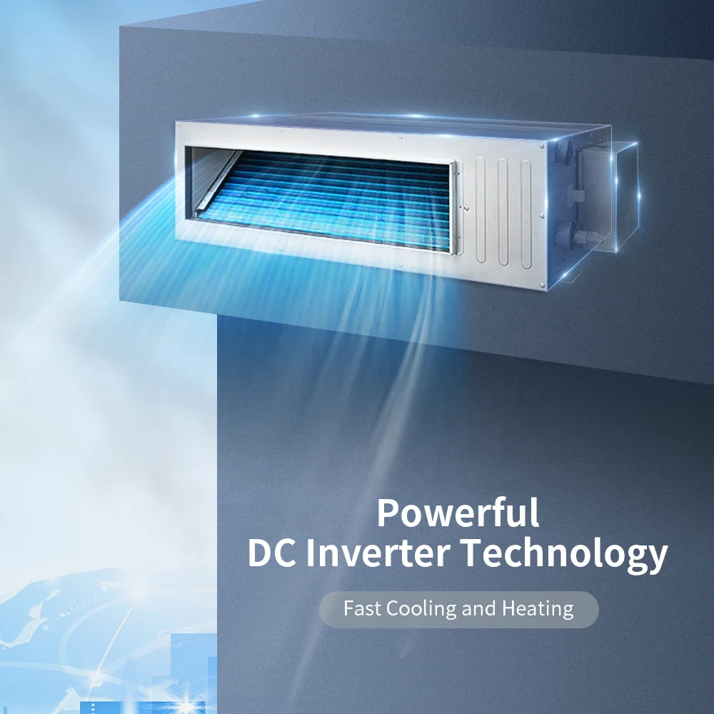 Inverter Duct Type Air Conditioner R32 12K to 42K Btu Central HVAC System EU Ducted Type Central Air