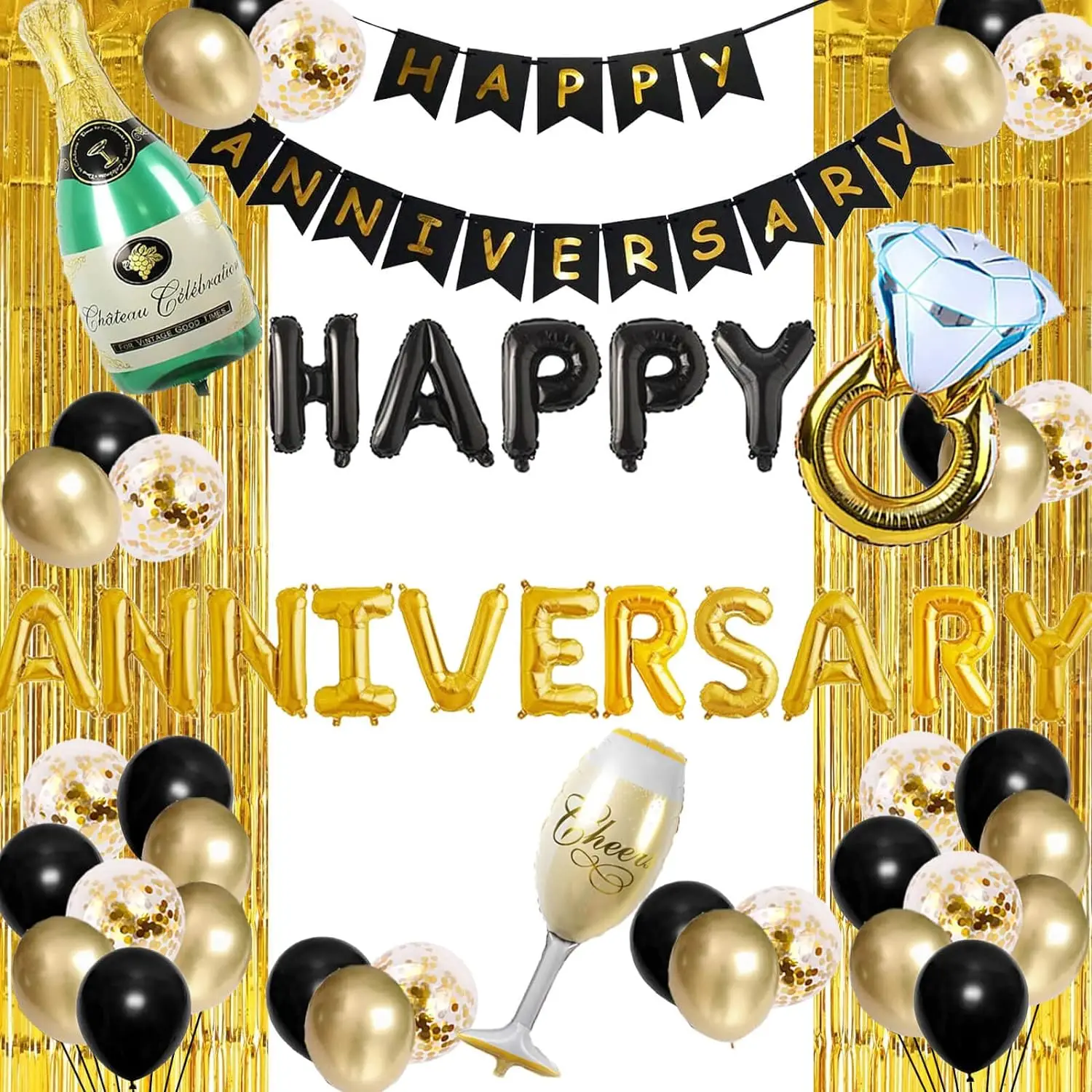 

Воздушный шар, винные бутылки, алюминиевый пленочный воздушный шар, латексный воздушный шар с блестками, декоративные предметы для юбилея, украшение для торжеств