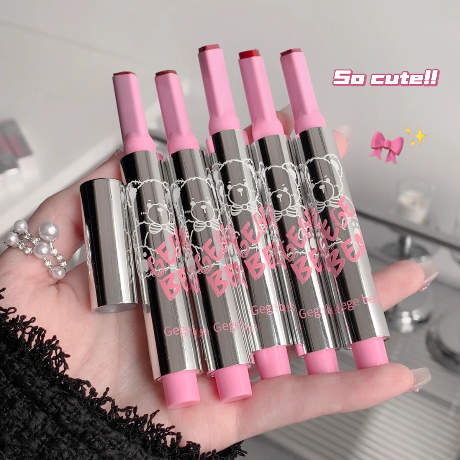 4 coresespelho translúcido nutritivo e hidratante brilho labial sólidocor de longa duração fácil de aplicar esmalte labial