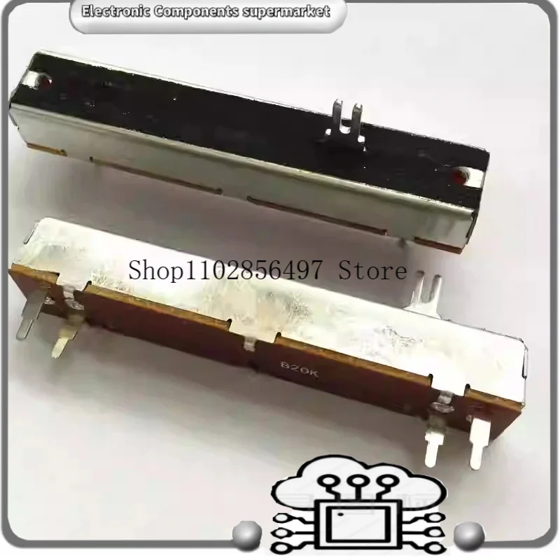 20pcs B10K, B20K, B100K, 73mm straight slide push-pull potentiometer, dimming console, mixing console potentiometer