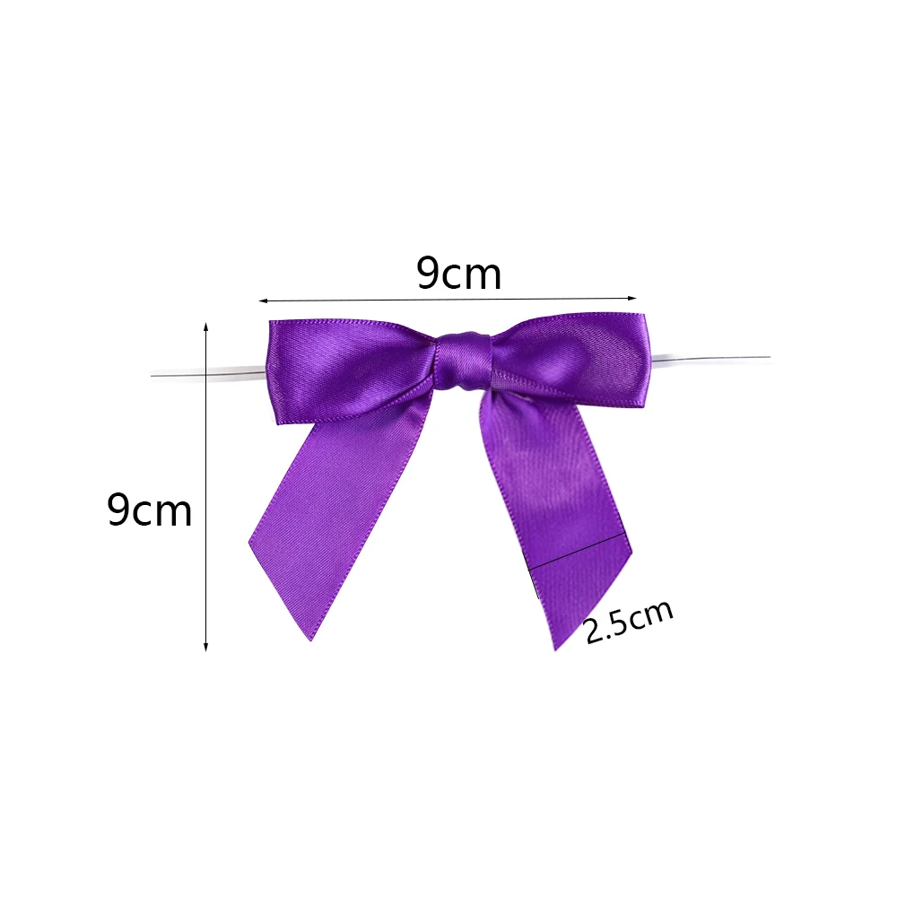 10–50 Stück bunte Twist-Tie-Schleifen aus Satinband für Lebensmittel, Geschenkverpackungen, Versiegelung, DIY, Hochzeit, Weihnachten, Party-Dekoration – Detail 1