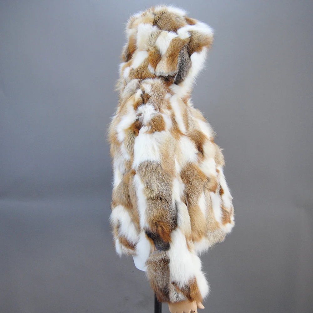 معطف فرو الثعلب الطبيعي على الموضة بأكمام من فرو الثعلب الحقيقي معطف فرو الراكون الطبيعي للشتاء للنساء عالي الجودة من فرو الثعلب الفضي