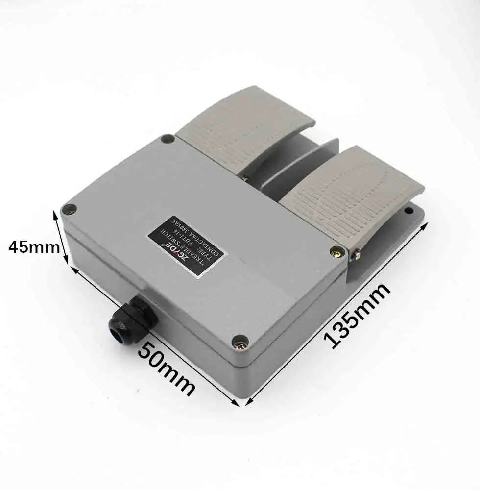 YDT1-16 AC 380V 6A aluminum double with KH9011 core silver point foot pedal switch MD6-L02