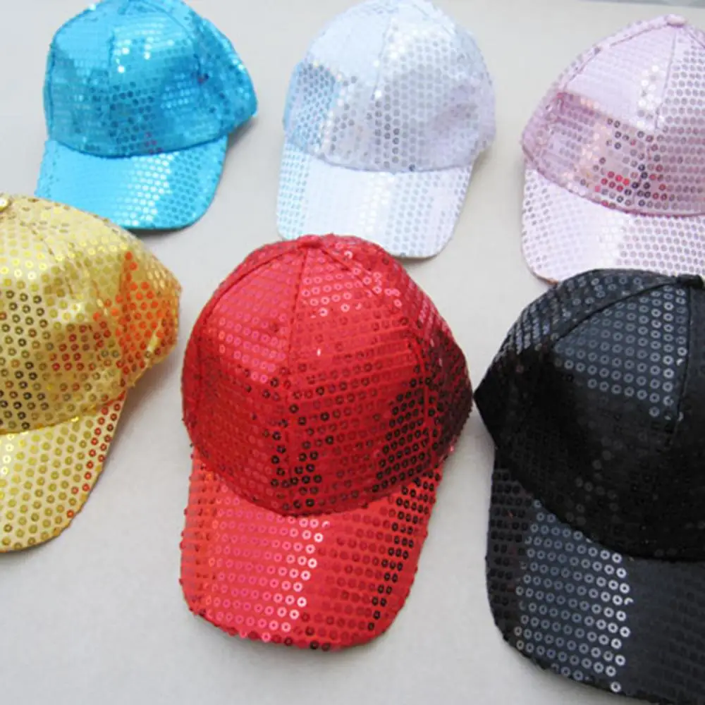 Women Men Glitter Sequins Baseball Caps Sequins Fashion Casual Hats Female Hip Hop Caps Christmas Halloween Event Party Hats