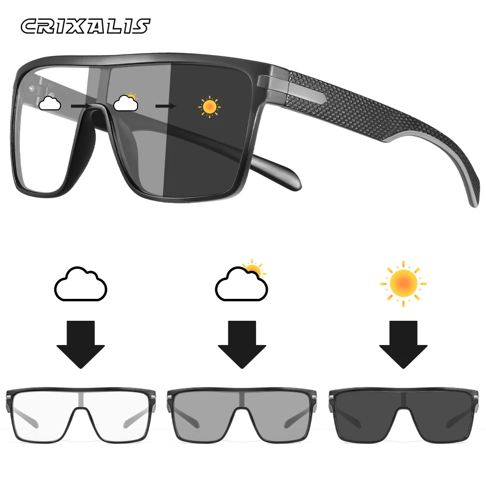 CRIXALIS Photochromic แว่นตากันแดดโพลาไรซ์ผู้ชายแฟชั่น Night Vision แว่นตาแว่นตากันแดดผู้หญิง Anti-Glare Driving Shades UV400