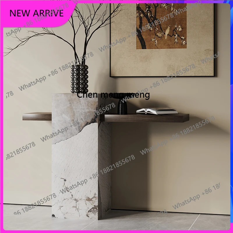 

Modern simple rock slab entrance hall entrance table entrance cabinet hotel clubhouse hall end view platform H