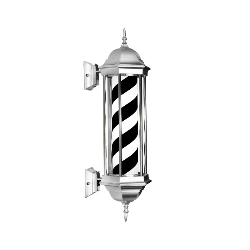 LED Barber Shop Pole Light Wall Mounted Waterproof Outdoor Hair Sign Box Super Bright Energy Saving Rotating Display