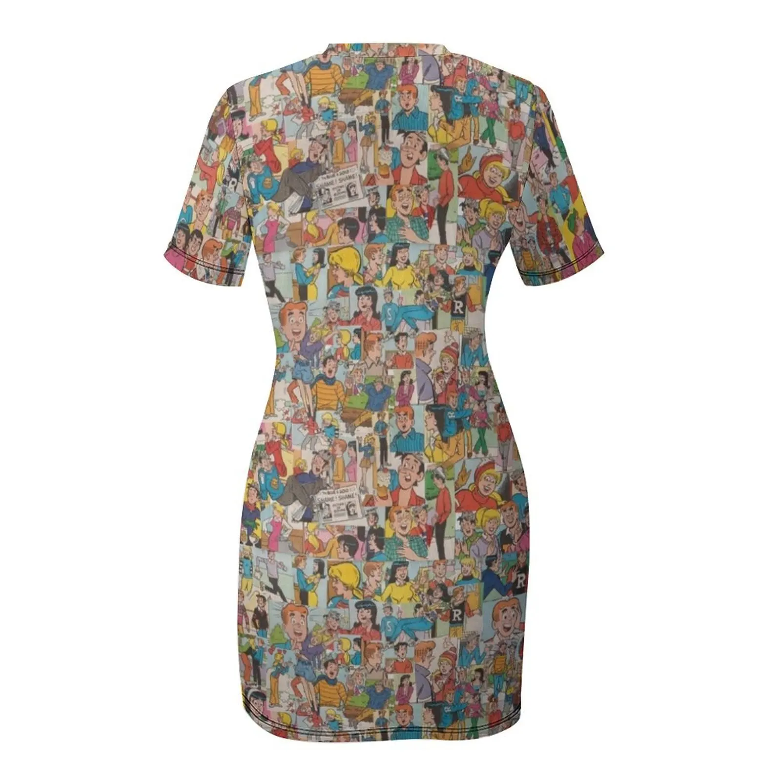 Archie Comics Collage #2 Short Sleeved Dress Dress woman Woman clothes Dress