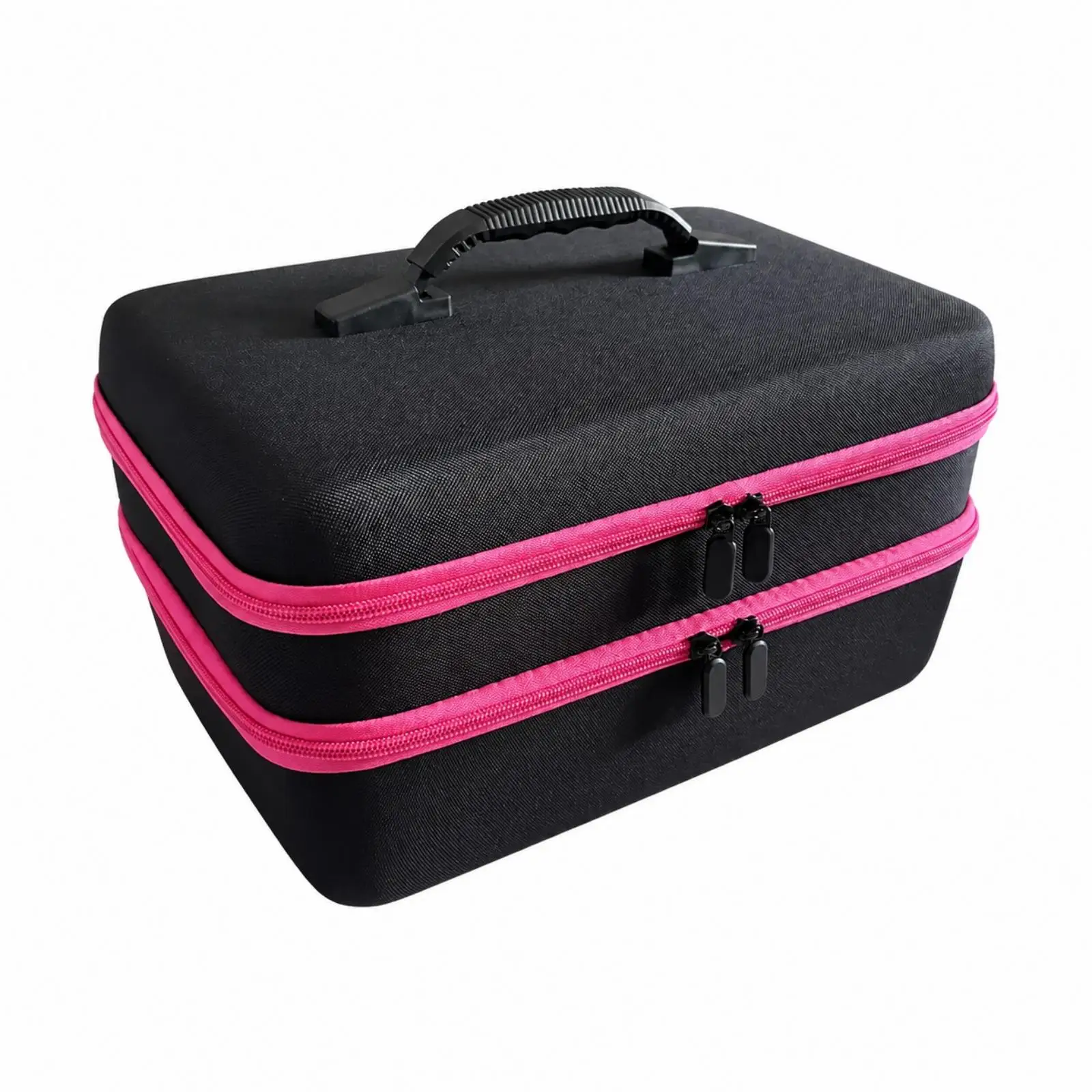Durable Essential Oil Vial Case with Two Zipper Compartments and Protective Foam Interior for Travel