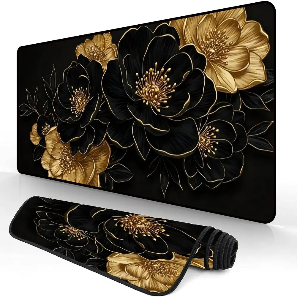 

Mairuige Classic Golden Flower Mouse Pad Computer Office Game Desk Pad Rubber Anti slip Mouse Pad Small Decorative Desk Pad