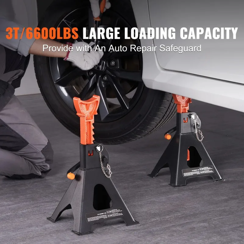 Jack Stands 3/6 Ton Capacity Car Jack Stands Double Locking Adjustable Height for lifting SUV Pickup Truck Car UTV ATV