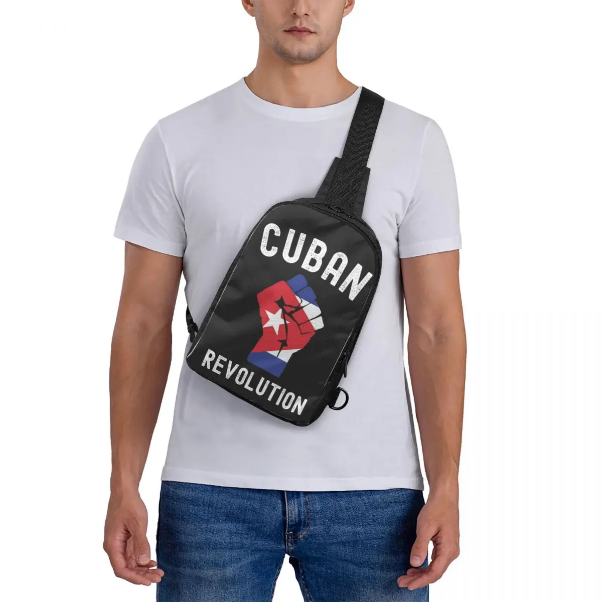 

Cuban Revolution Cuba Flag Design Vintage Chest Bag Crossbody Backpack Sling Shoulder Bag For Men Traveling Hiking Daypack