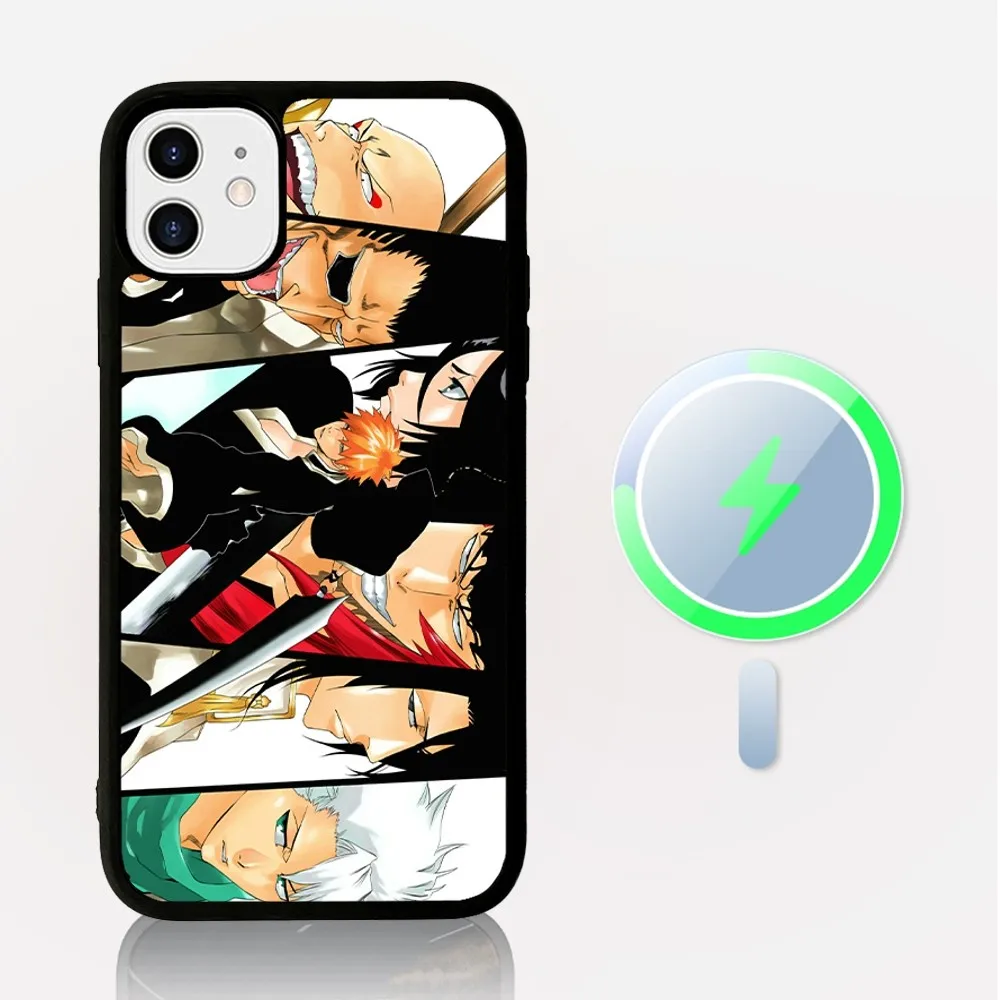 Magnetyczna obudowa telefonu z wybielaczem Anime dla iPhone'a 14 13 12 11 15 Pro Max Plus Mini do ładowania bezprzewodowego Magsafe