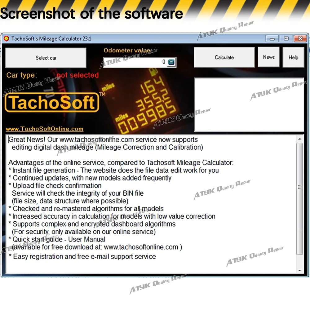 TachoSoft Mileage Calculator 23.1 diagnostic pour voiture inspection tools tachosoft 23.1 Diagnostic software Repair equipment