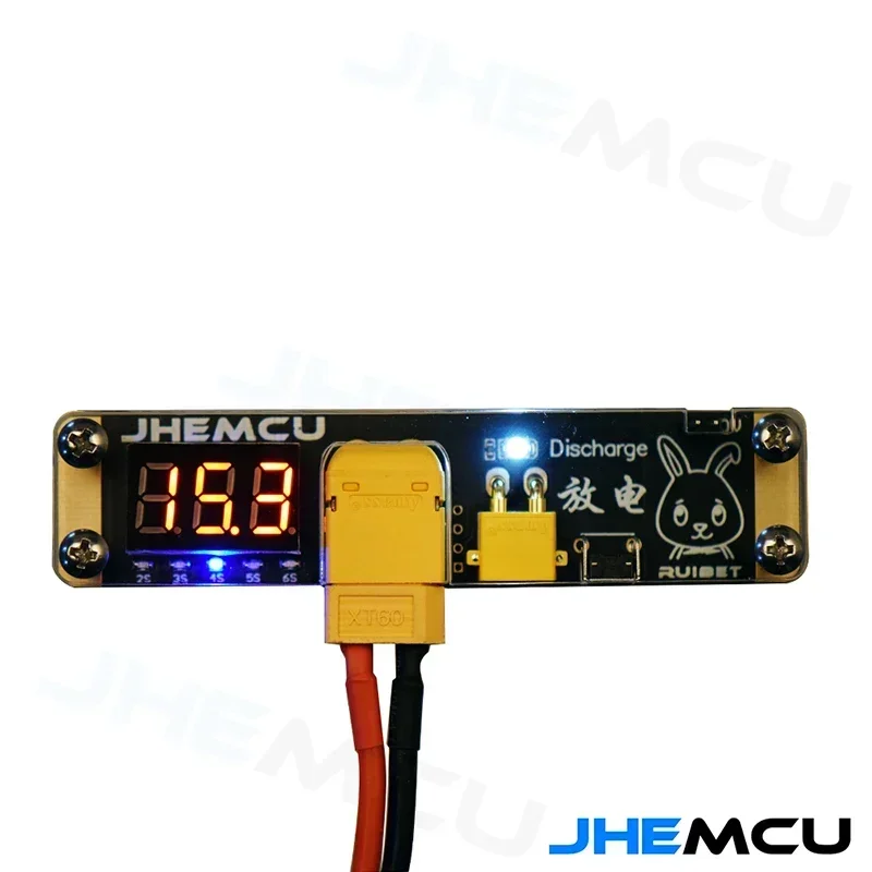 وحدة تفريغ ليبو من JHEMCU Ruibet 2-6S مدمجة بمؤشر LED وضع 3.8 فولت 0 فولت لبطارية RC XT30 XT60