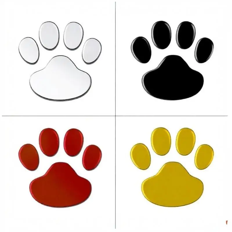 3D Paw Print Car Sticker for Custom Decor Waterproof Animal Dog Cat Bear Foot Decal Fit Auto Window Bumper Van Decor