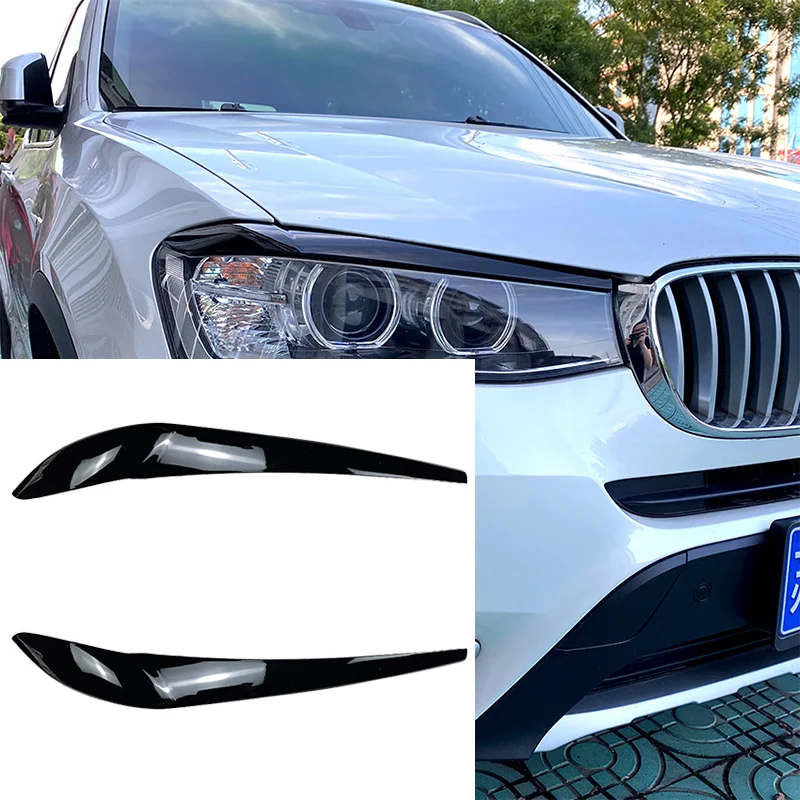 

Car Accessories Headlight Eyebrows Headlamp Eyelid Cover Stickers Trim For BMW X3 Series F25 X4 F26 2014 2015 2016 2017