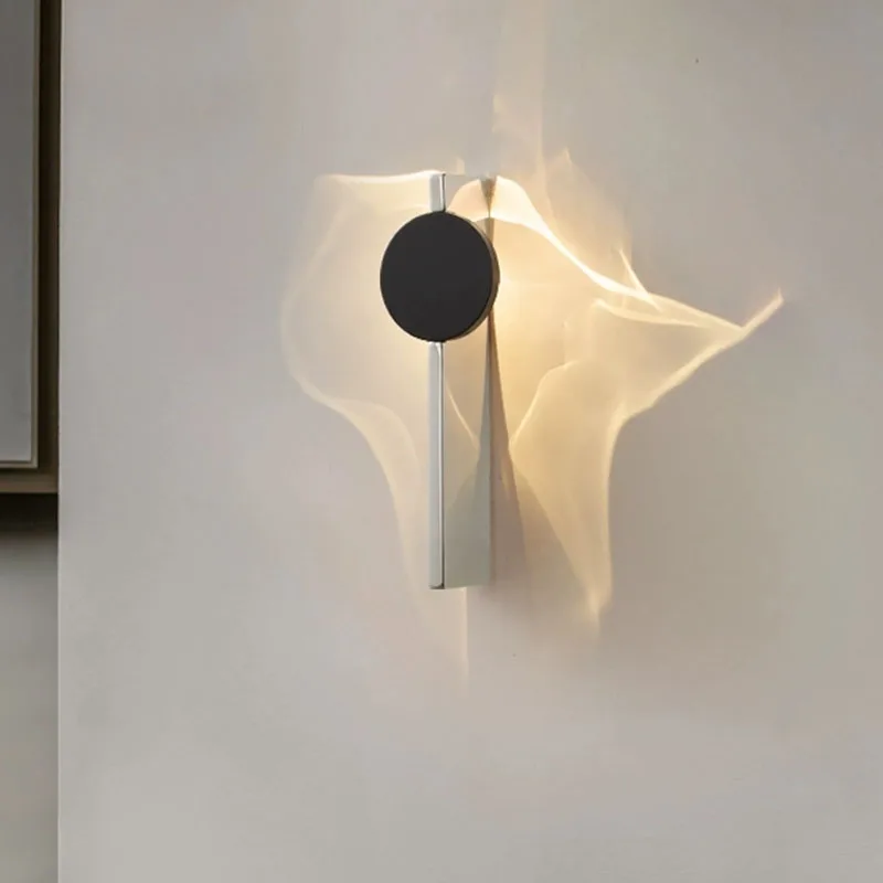 Modern LED Wall Light Rotatable Corrugated Wall Lamp Stainless Steel Atmosphere Wall Sconces Hotel Bedroom Bedhead Lights