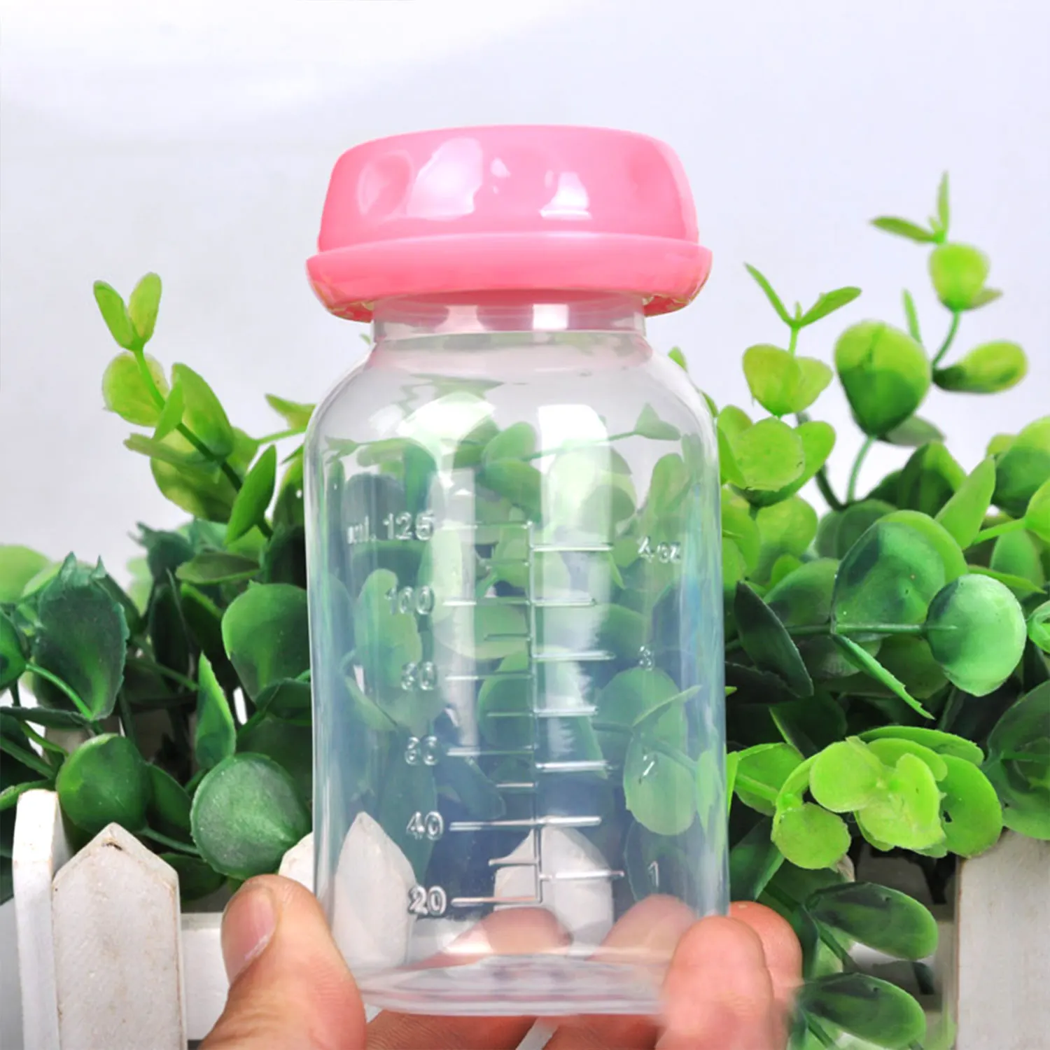 125ml Baby PP Milk Bottle Breastmilk Bottle Refrigerated Storage Bottle Drop-proof & Leak-proof Wide-mouth Milk Cups