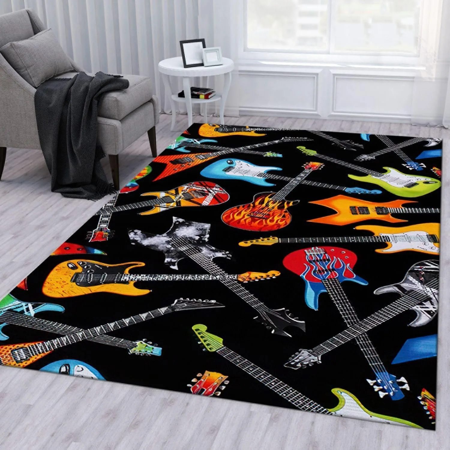 Fender Guitar Carpet for Living Room Decoration Large Area Comfortable Resistant To Dirt Non-slip Rug Bedroom Floor Mat