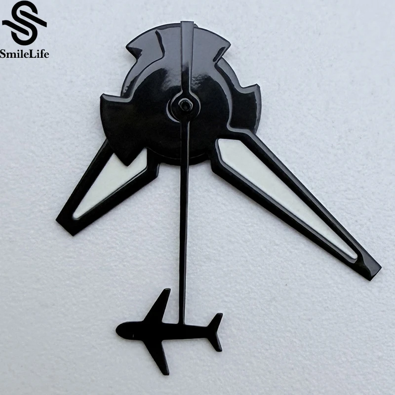 SmileLife NH35 черная модель часов в виде самолета, зеленые светящиеся стрелки, подходят для NH35/NH36/4R/7S, механические аксессуары для часов