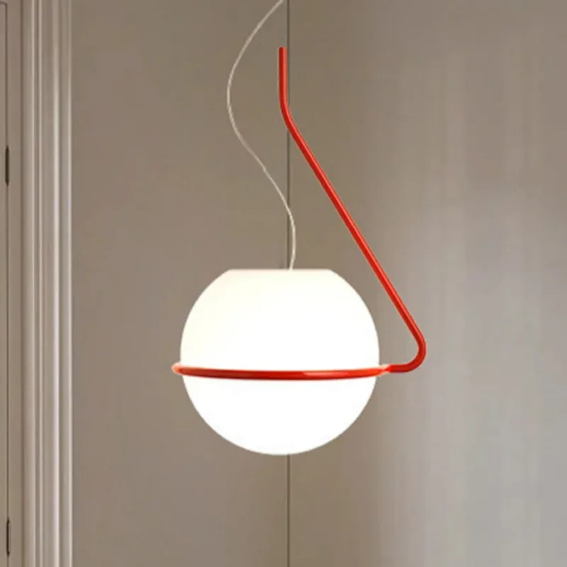 

Art Deco Home Pendant Lamp White Ball Dining Table Bedroom Restaurant Living Room Italian Designer Ceiling Hanging Light Fixture