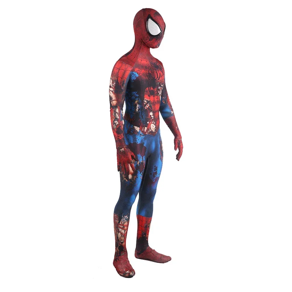 Increíble disfraz de superhéroe con estampado 3D de Spidey, mono de Zombie para adultos