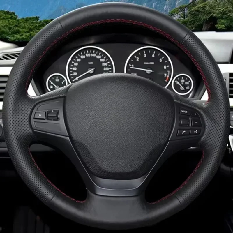 

Car Products DIY Black Wear-resistant Faux Leather Car Accessories Steering Wheel Cover For BMW F30 F31 F34 F20 F21 F22 F23