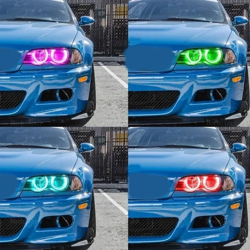 Low Power Consumption Angel Eyes LED Rings for E46 1998-2002 Featuring Revolving Sequential RGBW Colors APP Controlled D7YA