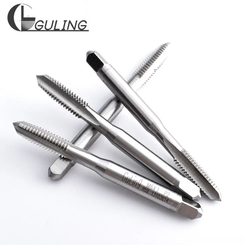 GULING HSSE-M35 JIS Standard Hand Tap With White/TIN M1M1.2M1.4M1.6M1.7 M2M2.5M2.6M3M3.5M4M5M6M8M10M11M12M14M16 Screw Thread Tap
