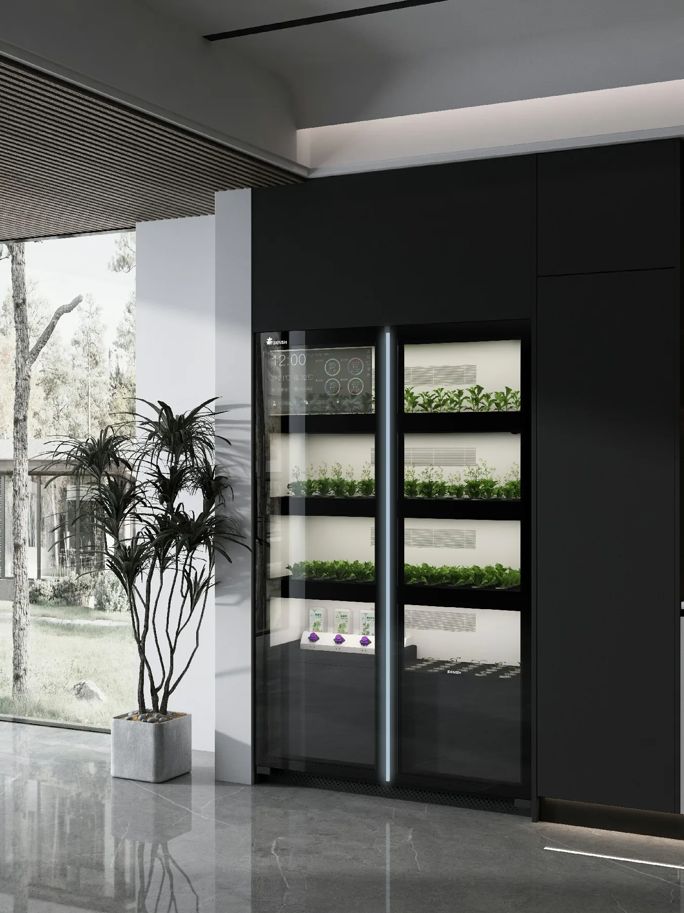 Home Vegetable Growing System Intelligent Modular Hydroponic System Vertical PRO Double Door Smart Hydroponic Growth Kit
