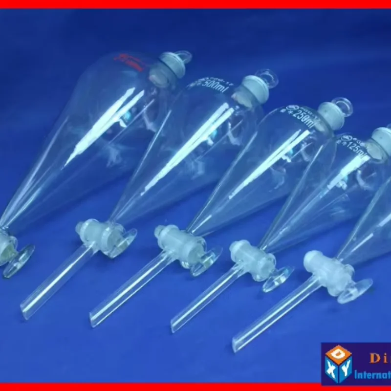 1000ml pear shape separatory funnel,glass pear-shaped funnel,Separatory Funnel squib pear shape with ground-in glass stopper