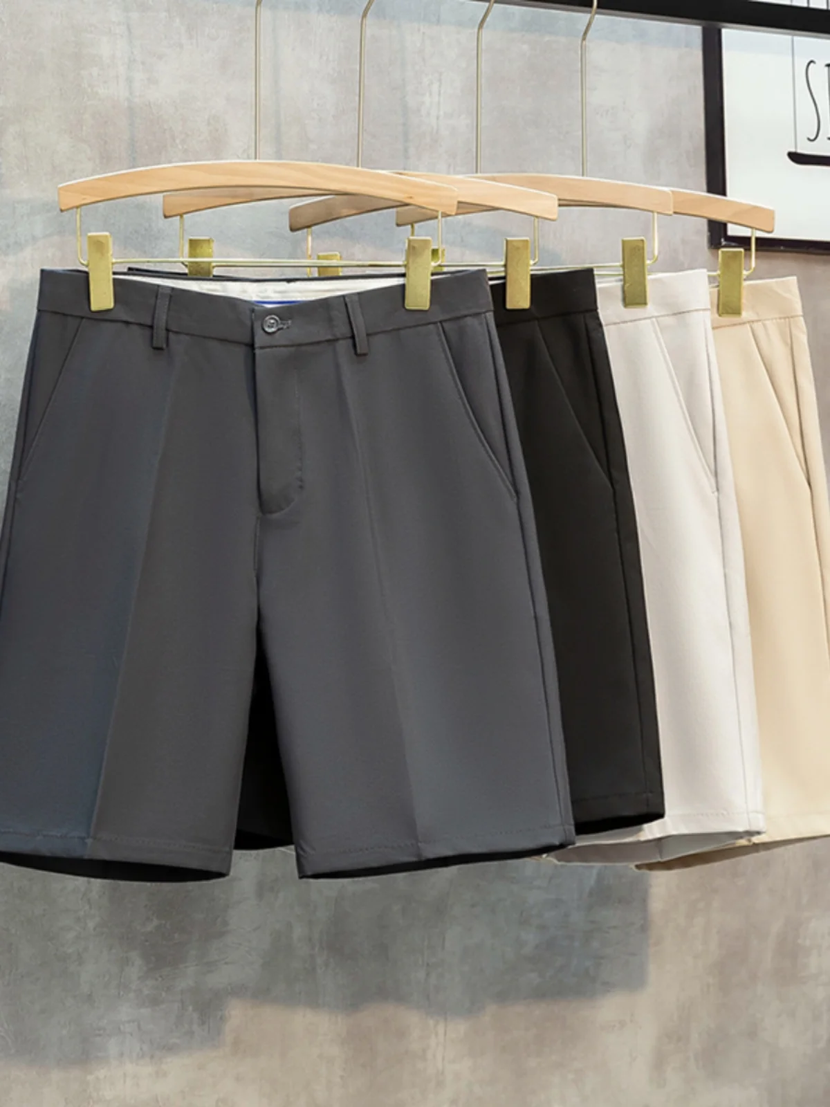 

Летние тонкие повседневные шорты-бриджи мужские в корейском стиле, приталенные, молодежные, универсальные, прямого кроя, средней длины