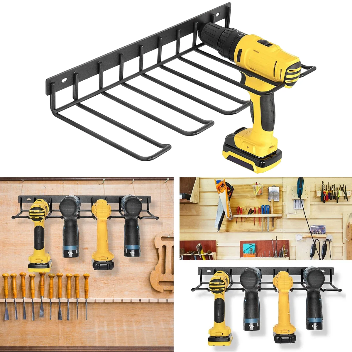 Hand power tool organizer rack wall mounted workshop garage mobile tool rack heavy duty power drill tool holder