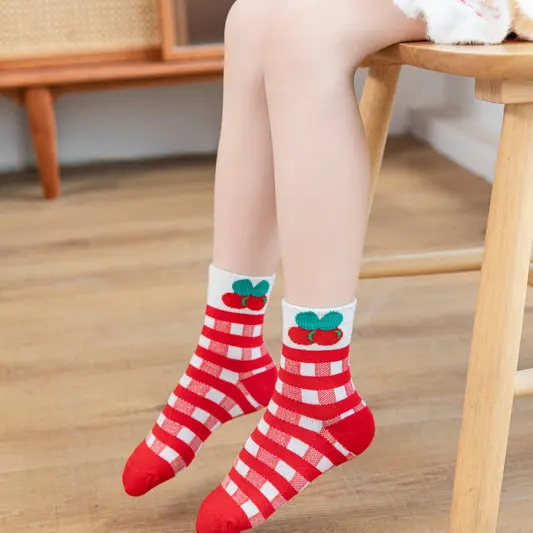 5pairs children cotton socks girls socks fashion spring autumn girls cartoon socks 3-15 years children socks