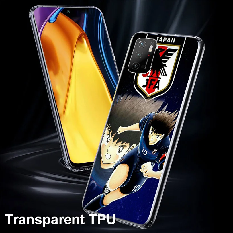 Captain Tsubasa Anime Phone Case For Xiaomi Poco X6 X5 X4 X3 Nfc F6 F5 Pro F4 Gt F3 F2 F1 M5S M4 M3 Personalized Print Cover