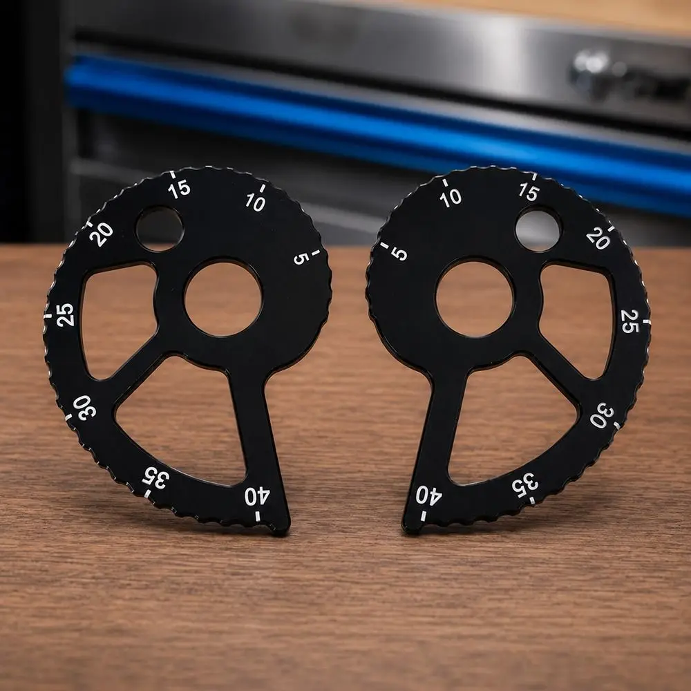 CNC Aluminum Alloy Motorcycle Chain Adjuster Adjustment Scale Rear Wheel Mount Chain Adjuster Tensioner Black / Red
