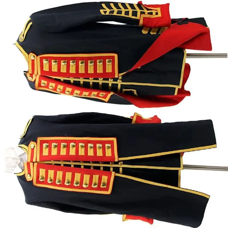 

British Napoleon Military Jacket 1700s Royal Officers Coat Artillery Guard Uniform Medieval Hussar Vice-Admiral Costume