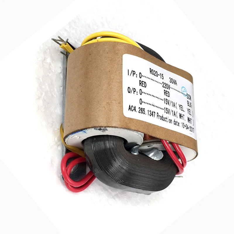 BAHOD 30W Dual 15V 220V R Tipe Transformator Daya untuk Amplifier Headphone HIFI Preamplifier DAC Decoder Amplifier Audio