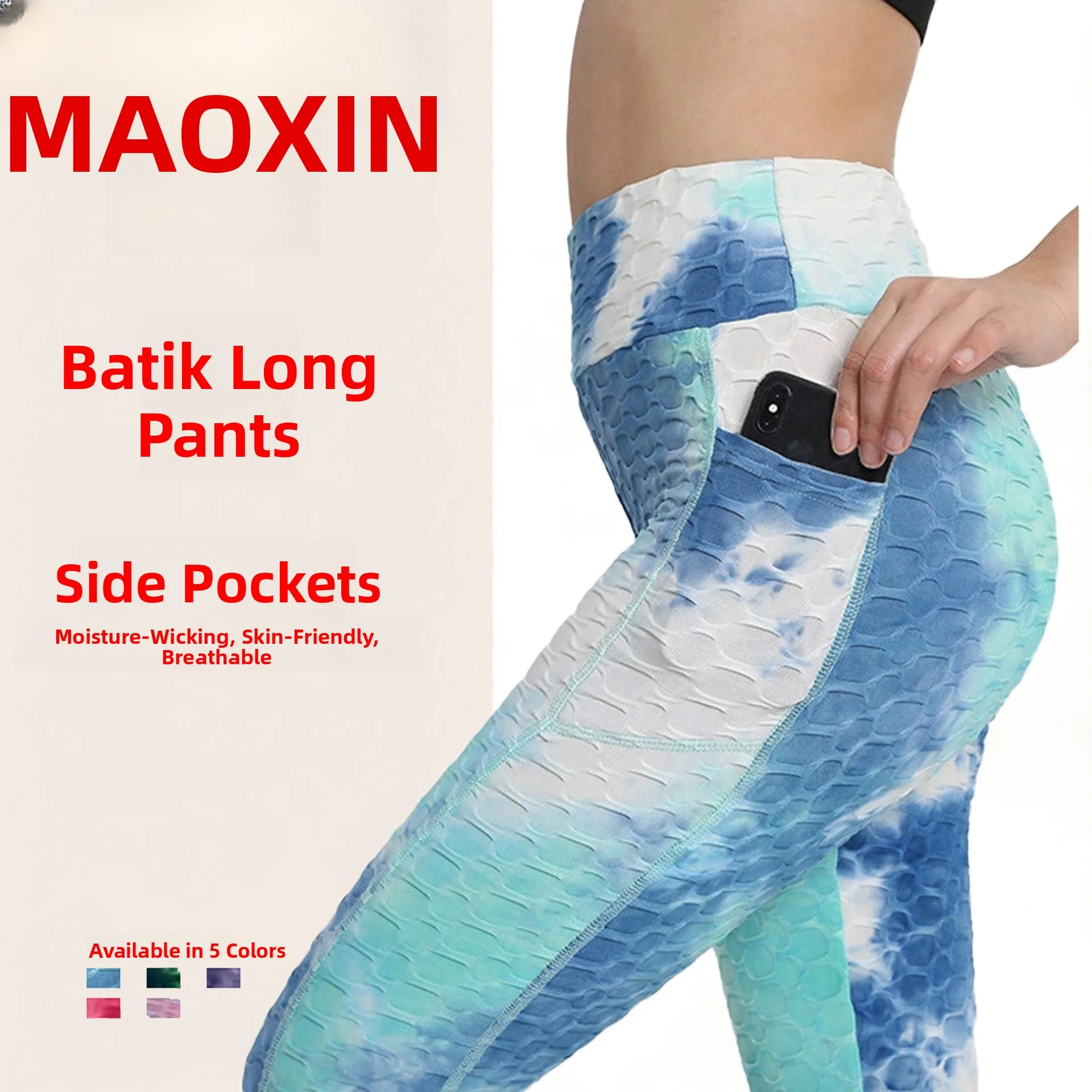 Pantalones de Yoga de Talla Grande con Bolsillos Burbuja, Pantalones Largos Deportivos para Mujer, Pantalones de Ejercicio hasta el Tobillo con Estampado Tie-Dye para Correr y Gimnasio