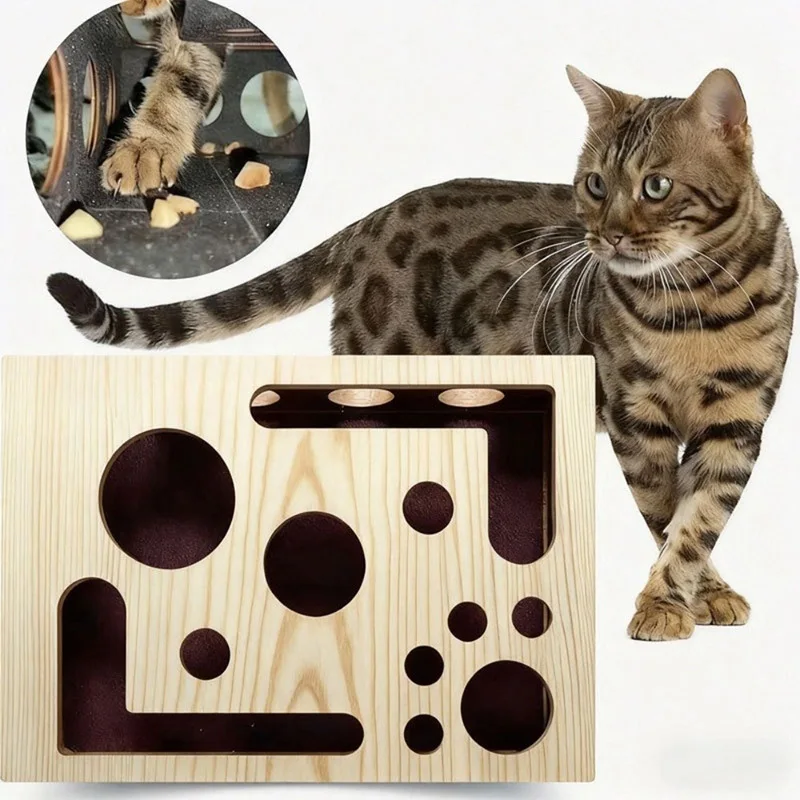 Langlebige Interaktive Katzen-Kratzmatte mit Glocke und Ball, Interaktiver Labyrinth-Tunnel mit Schleifpapier für Katzen, Katzen-Übungsgerät, Haustierzubehör