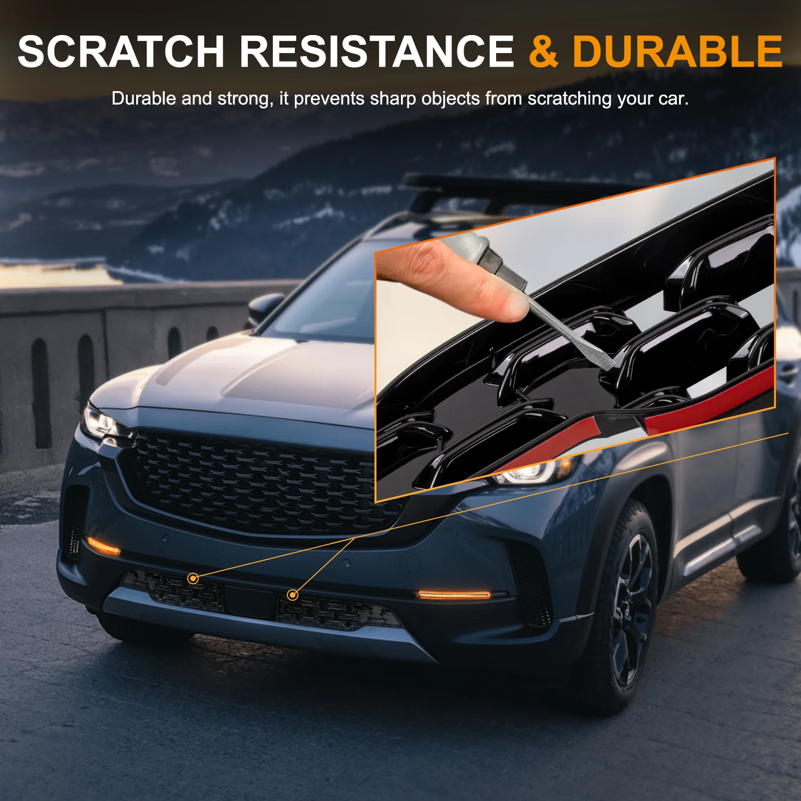 For Mazda CX50 2023 Car Grille Mesh Decoration CX-50 Front Lower Bumper Grille Car Exterior Accessoies Durable